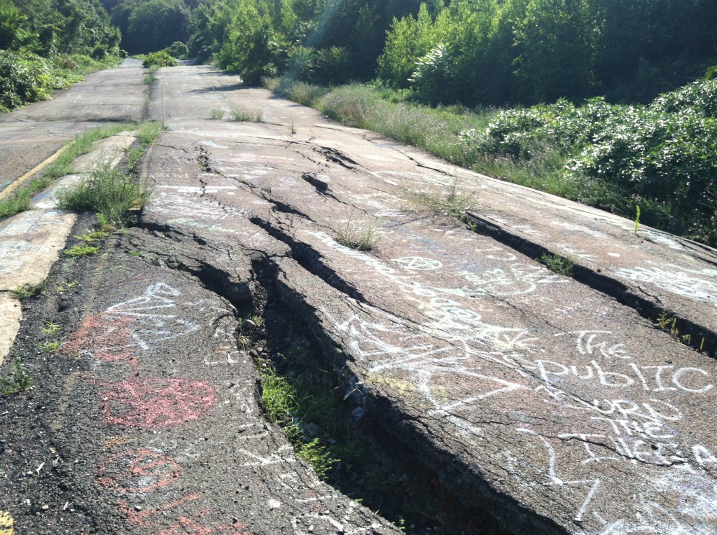 Looking south (downhill) on PA 61