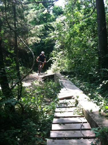 There were random play obstacles on some of the trails