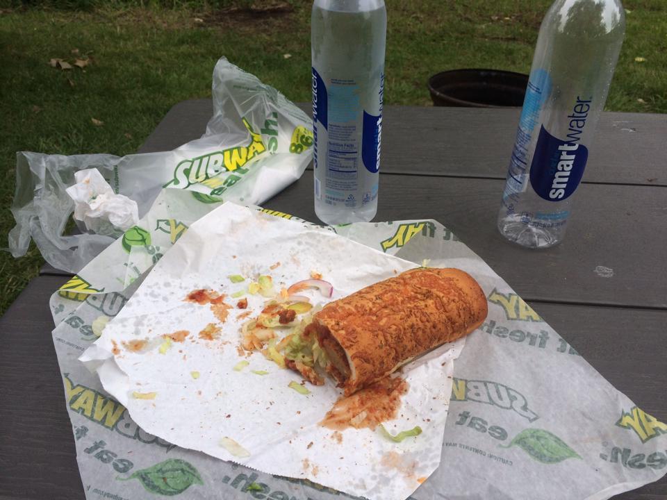 First meal of the day, which was also dinner