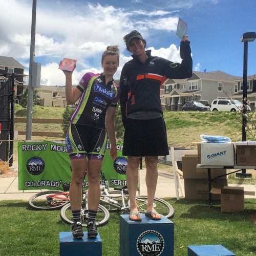 Hard to think I was crying and swearing off mountain bike racing forever an hour before this photo!