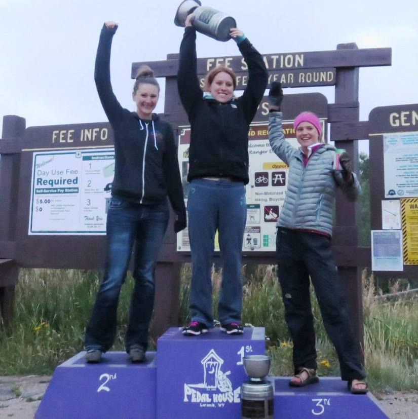 Laramie MTB Series Open Women podium for overall series points (Photo: Dewey Gallegos)