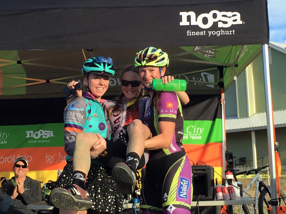 The shenanigans continued to the podium photos