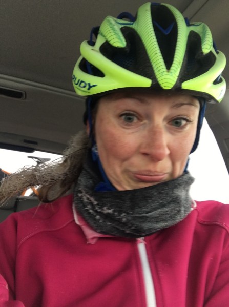 My hair ended up sticking straight out the side and frozen solid by the time I got back to the car